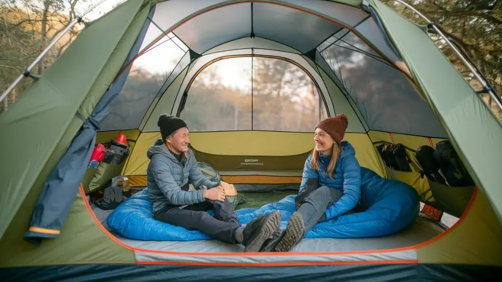 Inside view of a spacious 2-person backpacking tent showcasing livability and smart gear storage.