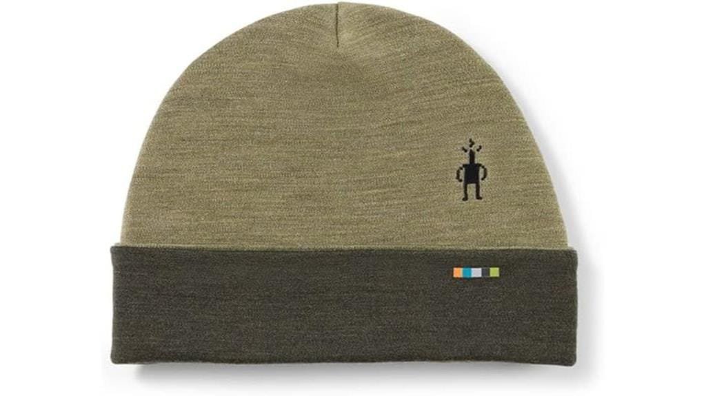 reversible thermal merino beanie
