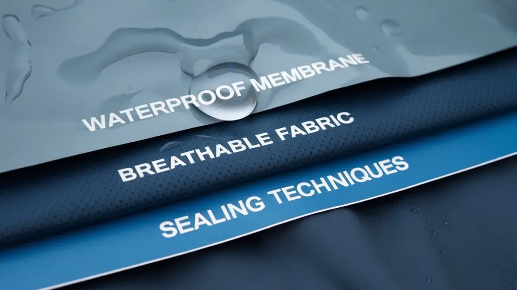 Infographic explaining waterproof technology in shoes, highlighting membranes and breathable fabrics.