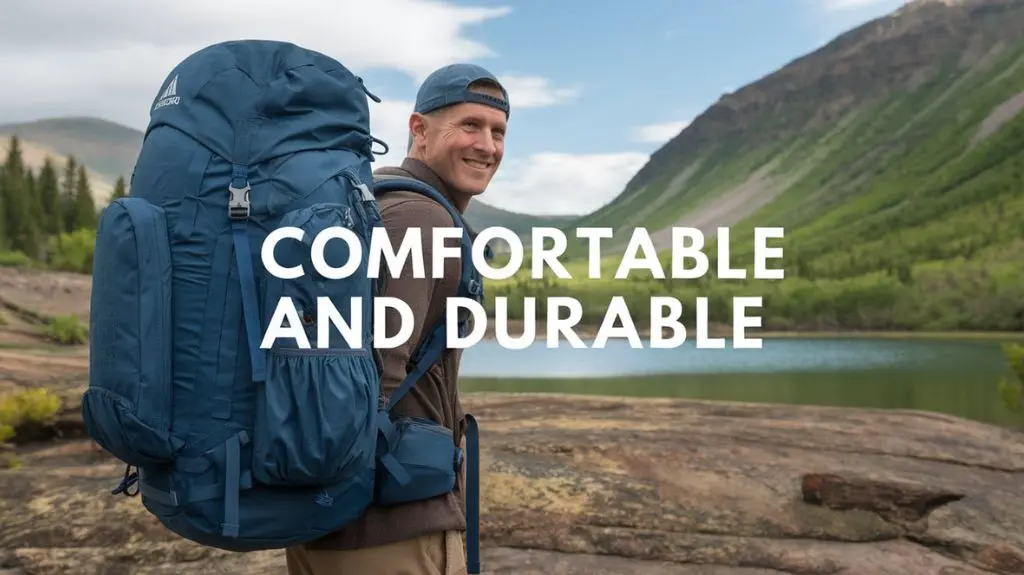 Hiker using a Gregory backpack in nature, illustrating reasons to choose Gregory for comfort and durability.