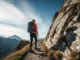 2025 Female Walking Boots: Trail-Tested Picks Ranked A full-body shot of a woman in hiking gear walking up a rocky, sunlit mountain path.
