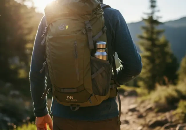 Premium hiking bag for men on mountain trail