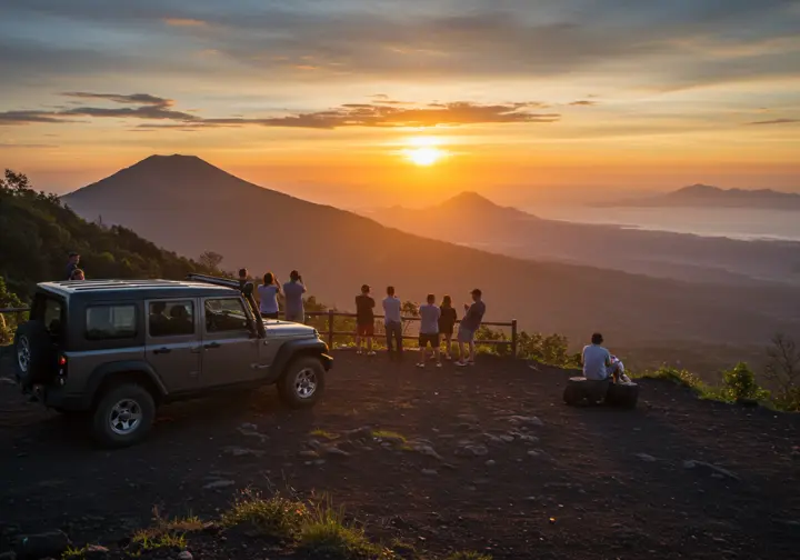 Experience Mt Batur sunset on a unique jeep tour