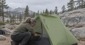Great Backpacking Tents Sized the Way Pros Buy Two-person backpacking tent pitched on granite in the Sierra Nevada under flat overcast light