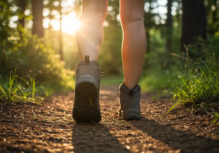 Hiking boots in black, toe, and brown, emphasizing comfort and reliability on the trail.