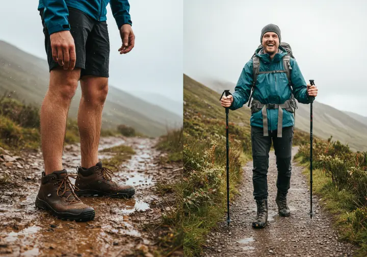 Choosing waterproof vs. non-waterproof hiking shoes for outdoor comfort.