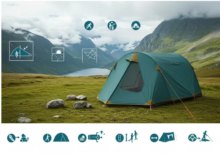 Key features to consider when choosing a hiking tent for backpacking.