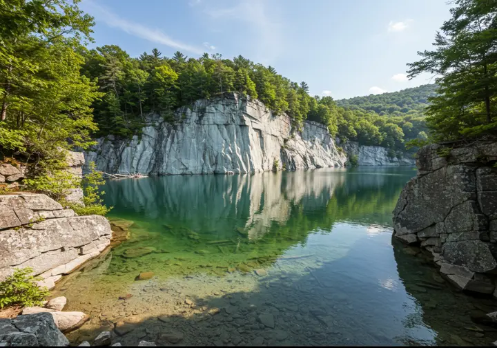 White quartzite cliffs at Minnewaska State Park Preserve, showcasing rich history and geology beyond views.