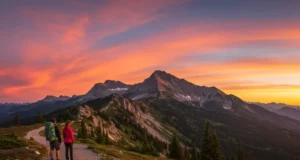 Sam’s Point Ice Cave Trail: Secret Depths Await Overview of Sam's Point Ice Cave Trail with hikers at the trailhead, showcasing the scenic mountain landscape.