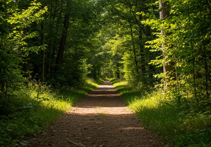 Family-friendly forest escape for hiking activities.