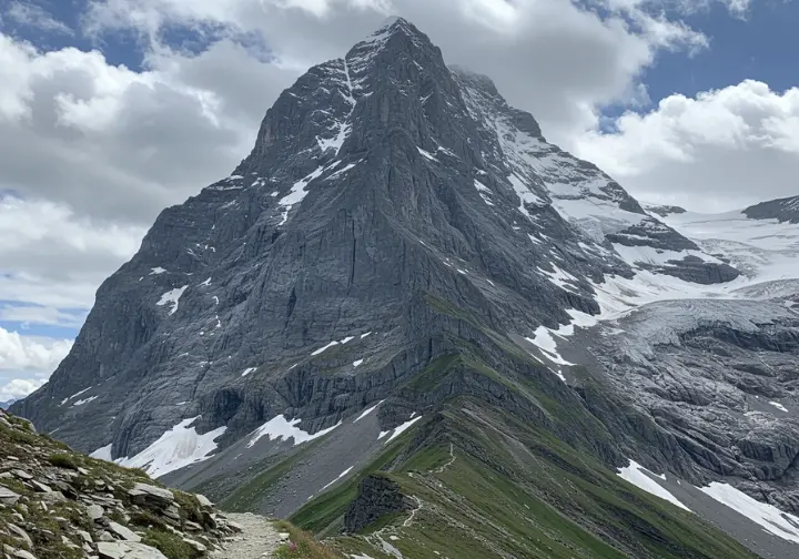 Dramatic view of the Eiger North Face in the Jungfrau Region, highlighting a key hiking marvel.