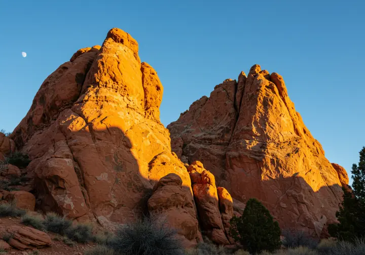 Unique red rock formations in Colorado, illustrating natural wonders with striking shapes and textures.