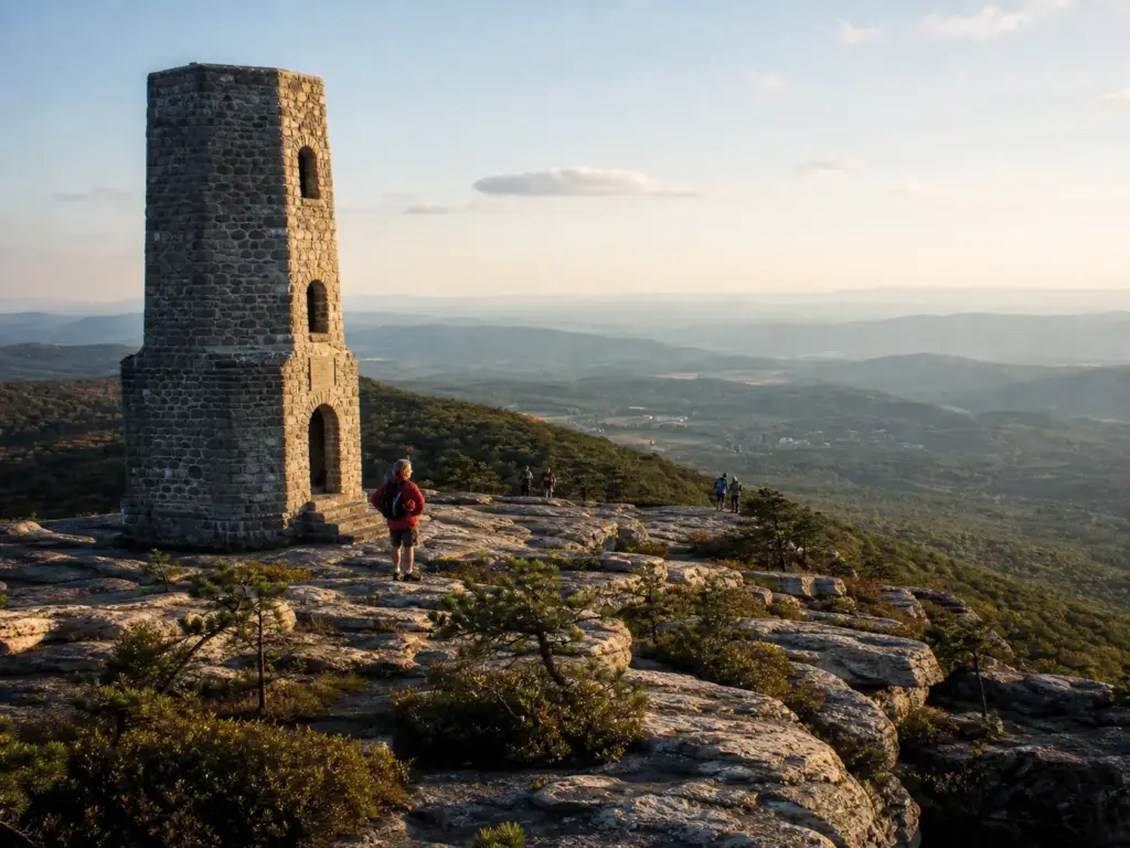 Sky Top Tower above the Shawangunk Ridge, the payoff at the end of the Mohonk Lemon Squeeze