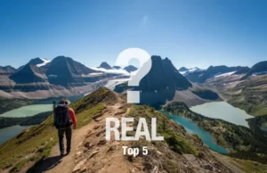 Glacier National Park Must-Do Hikes: The REAL Top 5? Hiker overlooking iconic Glacier National Park panorama, questioning the 'REAL Top 5' must-do hikes.
