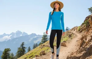 Hiking Attire for Ladies: Style Meets Function? Woman hiking comfortably and stylishly in functional attire, representing the blend of style and function in ladies' hiking clothes.