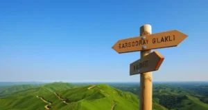 Top Places to Hike in Nashville? Secret Spots Guide Scenic viewpoint on a Nashville hiking trail with a signpost, representing a guide to top and secret hiking spots.