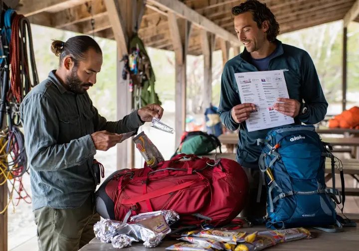 Comparing Patagonia hiking costs: Independent hiker with camping gear versus guided hiker with fewer provisions, illustrating budget differences.