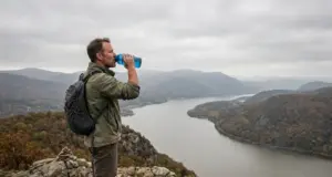4 Storm King Mountain Mistakes That Ruin the Hike Hiker resting on the Storm King Mountain ridge above the Hudson River near Cornwall, NY