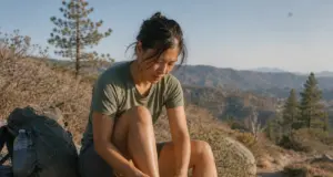 Best Zero-Drop Hiking Shoes and Who Should Skip Them Hiker lacing zero-drop hiking shoes on a granite ledge in the Sierra Nevada