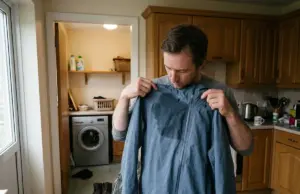How to Wash a Gore-Tex Jacket Without Wrecking It Hiker checking where a Gore-Tex jacket has wet out before washing it at home