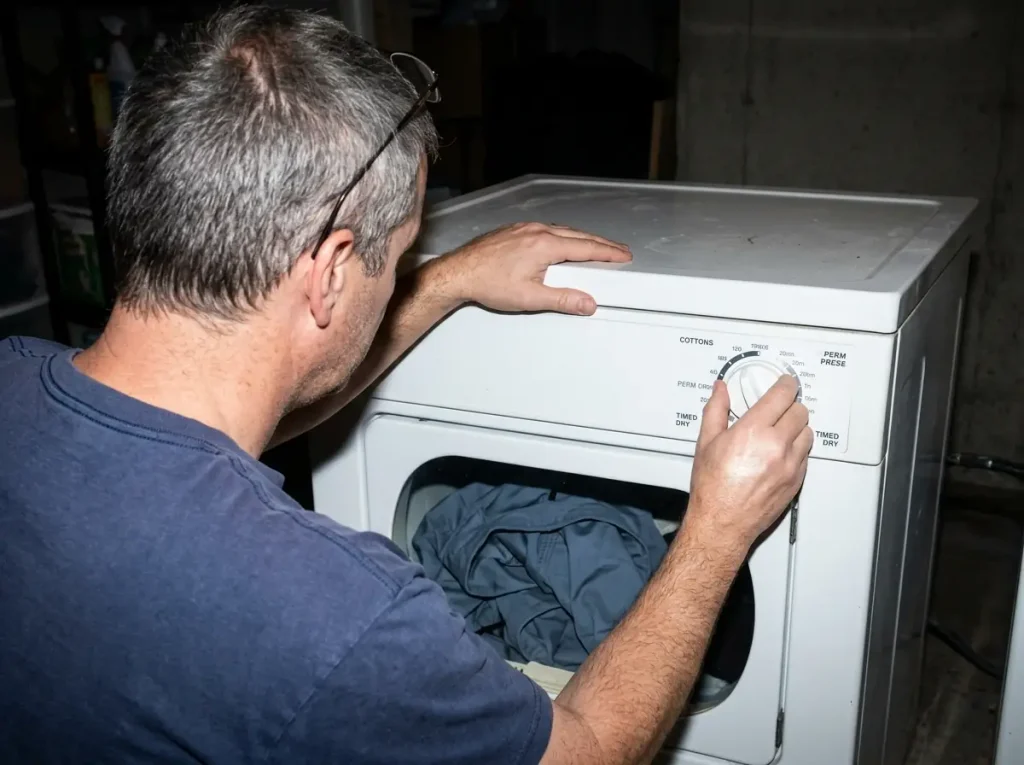 Setting a dryer to low heat to reactivate the DWR on a washed Gore-Tex jacket