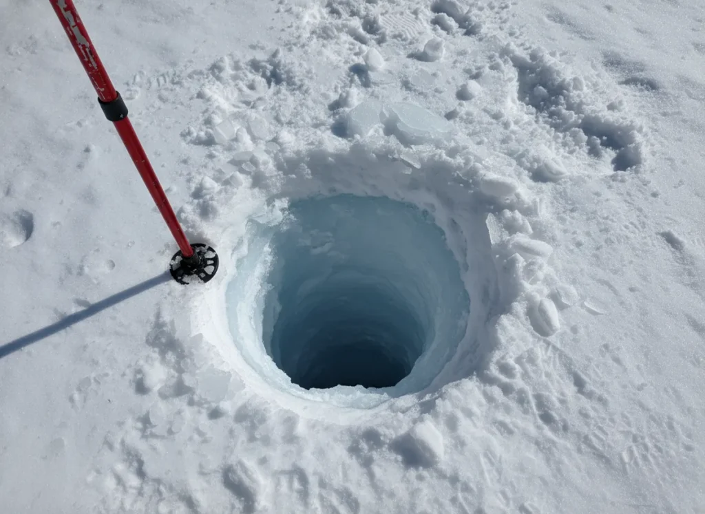 TheHikingTribe deep posthole snow structure
