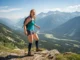 Hiking Compression Socks: A Trail-Proven Performance Review An athletic redhead woman wearing compression socks smiles while hiking on a scenic mountain trail.
