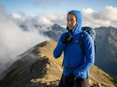 Wind Shirts Prevent Hypothermia—Here’s the CFM Proof Hiker zipping wind shirt on alpine ridge to prevent hypothermia in cold wind