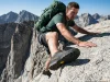 We Wrecked 7 Approach Shoes on Class 4 Scrambles Hiker edging La Sportiva TX4 Evo approach shoes on exposed class 4 granite ridgeline with heavy pack