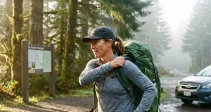 Why a Weekend Doesn’t Need a Bigger Pack Than Overnight Hiker shouldering a Gregory Zulu 55 pack at a forest trailhead deciding on volume