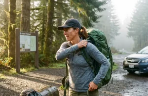 Why a Weekend Doesn’t Need a Bigger Pack Than Overnight Hiker shouldering a Gregory Zulu 55 pack at a forest trailhead deciding on volume
