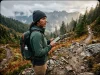 GPS vs Phone for Hiking Do You Really Need One Hiker checking a phone GPS app on a mountain trail deciding between phone and GPS unit for hiking