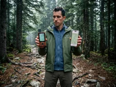 Hiking GPS Unit vs Phone — I Tested Both Wrong Hiker comparing Garmin GPS unit vs iPhone with Gaia GPS app on forest trail
