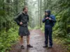 Rain Pants vs Rain Skirt Compared One Clear Rule Two hikers on a wet Pacific Northwest trail, one in a rain kilt and one in rain pants
