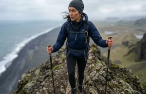 Best Hikes in Iceland Ring Road No Tourist Traps Female hiker on narrow ridgeline above Múlagljúfur Canyon, best hikes Iceland Ring Road