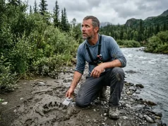 Black Bear vs Grizzly Encounter What Most Hikers Miss Backcountry guide assessing a track, knowing what to do in a black vs grizzly bear encounter