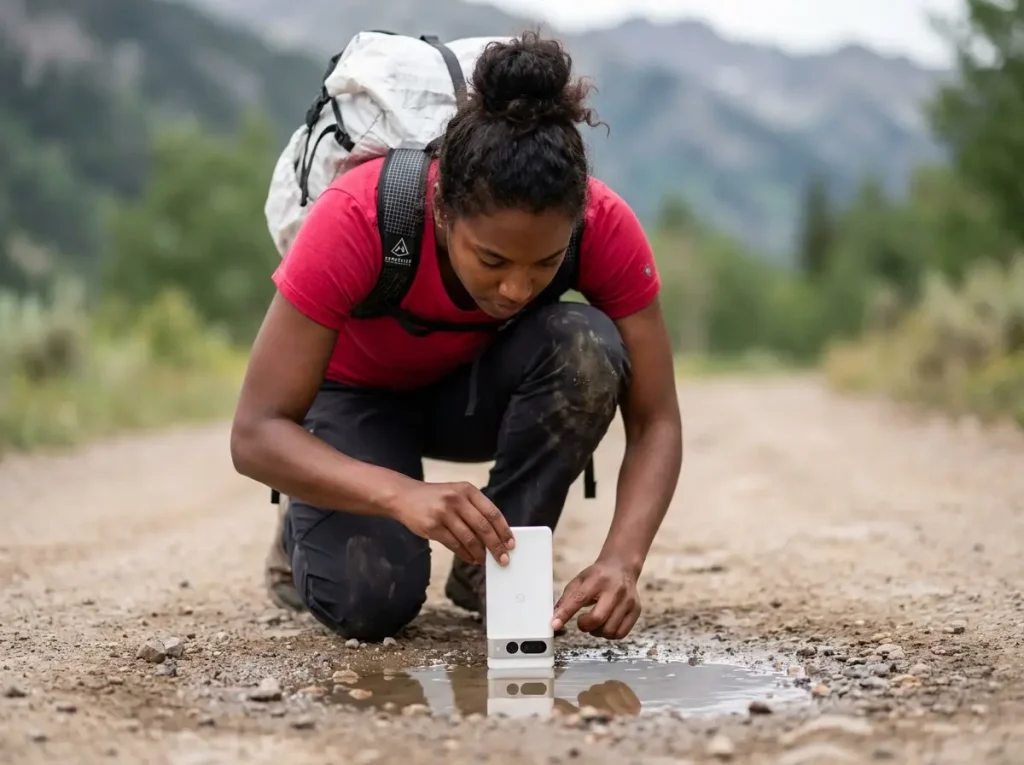 Upside-down phone trick for better trail photography