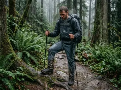 Why Your Gore-Tex Shoes Still Feel Wet Inside Hiker looking at saturated Gore Tex hiking boots in rain