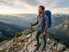 Thru-Hike Loneliness Is a Risk Factor. Here’s the Fix Male hiker overlooking a valley, illustrating how to deal with loneliness on a thru hike.