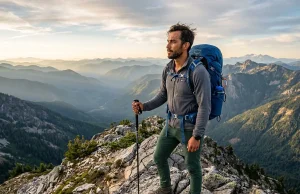 Thru-Hike Loneliness Is a Risk Factor. Here’s the Fix Male hiker overlooking a valley, illustrating how to deal with loneliness on a thru hike.
