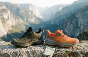 Speed Hiking Shoes vs Trail Runners Which Wins Speed hiking shoe and trail runner side by side on rocky mountain trail