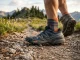 What Heel to Toe Drop Means for Your Knees Side view of hiking shoe midsole showing heel-to-toe drop measurement on trail