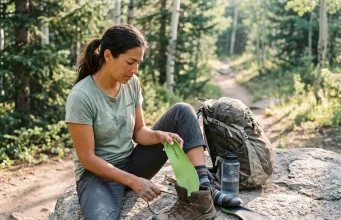 Do Orthotics in Hiking Boots Help? A Hiker’s Verdict Hiker inserting orthotic insole into hiking boot on a rocky trail