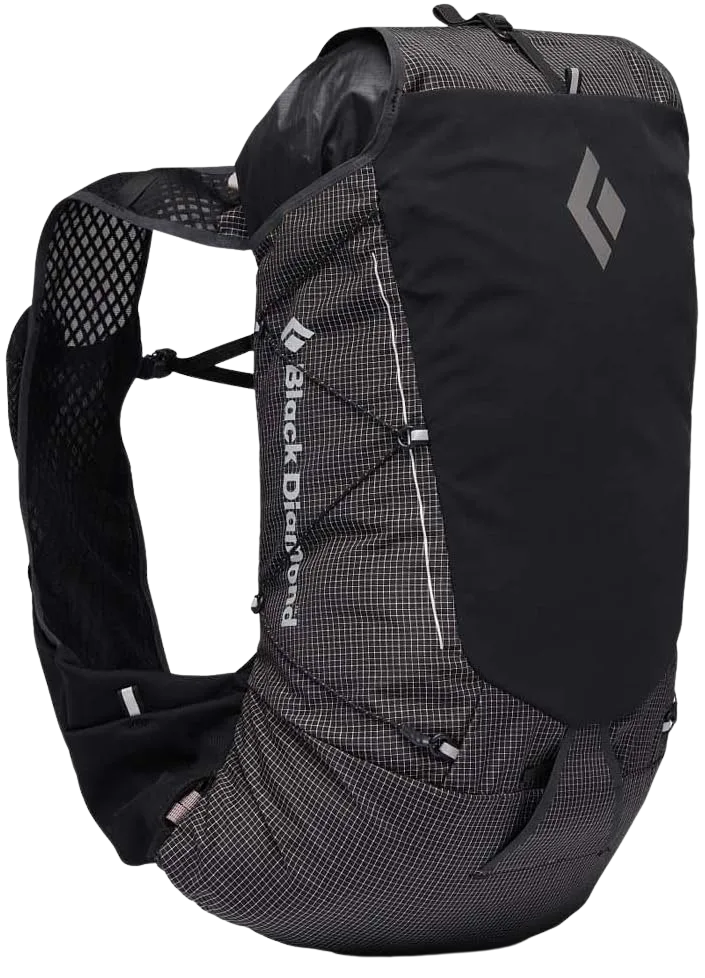 Black Diamond Distance 22 run-hike pack with vest harness and removable belt for fast day hikes