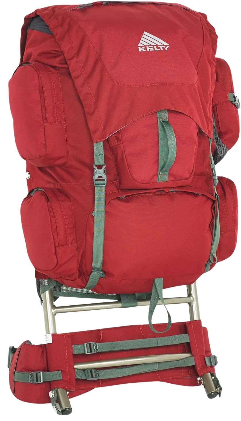 Kelty Trekker 65 external-frame backpack with aluminum frame for heavy loads