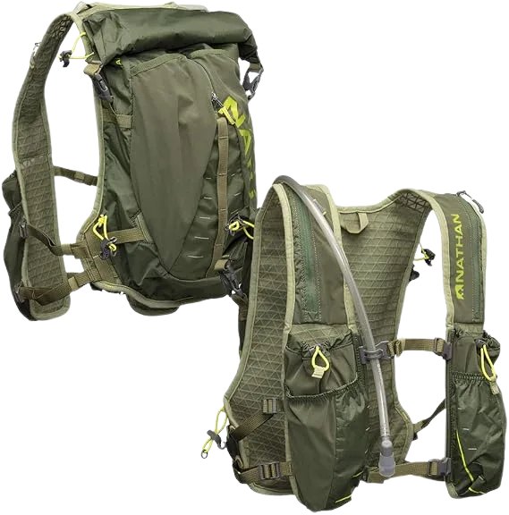 Nathan TrailMix 12 running vest with 2L bladder for day hikes, men's and women's fit