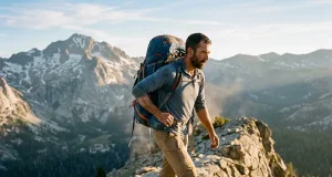 Backpacking Backpacks Buying Guide Fit Beats Specs Hiker on a granite ridge under a loaded multi-day backpacking backpack at golden hour