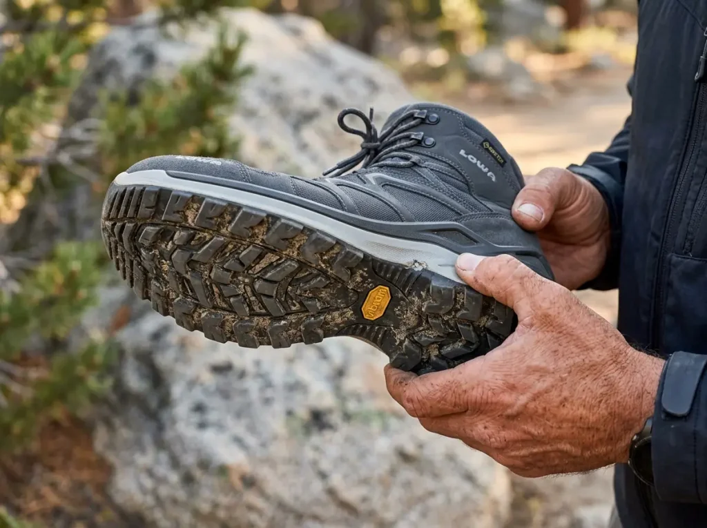 Hiking boot construction details — midsole, outsole, heel counter, shank explained