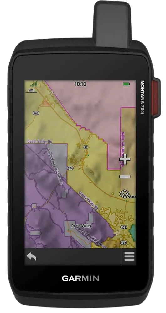 Garmin Montana 700i touchscreen handheld GPS with built-in satellite SOS for hiking