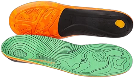 Superfeet Hike Support insoles with semi-rigid shell and deep heel cup for flat feet